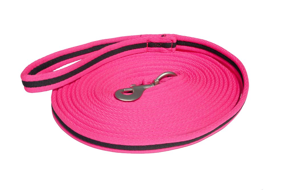 Rhinegold Carnival Bright Lunge Rein-Black/Pink