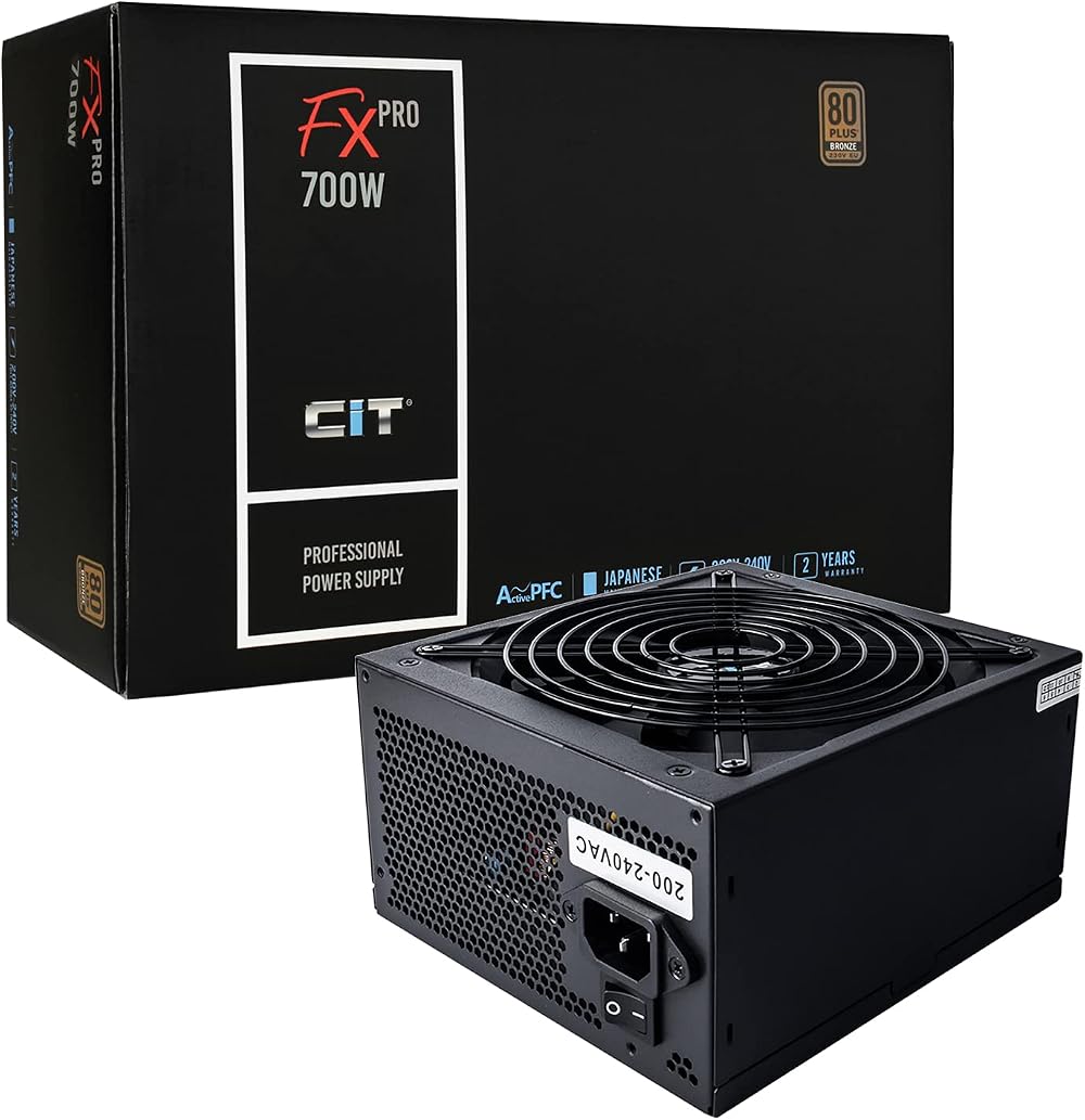 CiT FX Pro 700W PSU Non-Modular Gaming Power Supply 80 Plus Bronze
