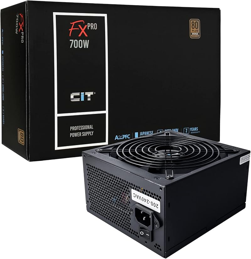 CiT FX Pro 700W PSU Non-Modular Gaming Power Supply 80 Plus Bronze