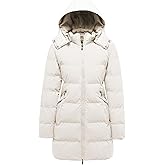 Wenven Women's Warm Thickened Parka Coat Winter Puffer Jacket with Removable Hood