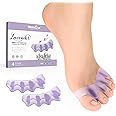 Welnove Toe Separators Spacers for Women - Toe Spacers with Lavender Extract, Toe Straightener for Women Men -Bunion Corrector Toe Stretcher for Yoga Practice - Lavender, 4 Pack