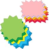 MixTeach 360 Pcs Multicolor Starburst Signs Cutouts in 2 Styles, Blank Round Rectangle Starburst Cutout Paper Star Burst Tag 4 Inch Starburst Shape Accents for Retail Garage Sale Bulletin Board Decor