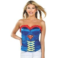 Corsetto Da Donna Secret Wishes DC Comics Supergirl, Con Logo E Paillettes, Blu, Taglia Large, Senza Maniche, Lavaggio A Mano