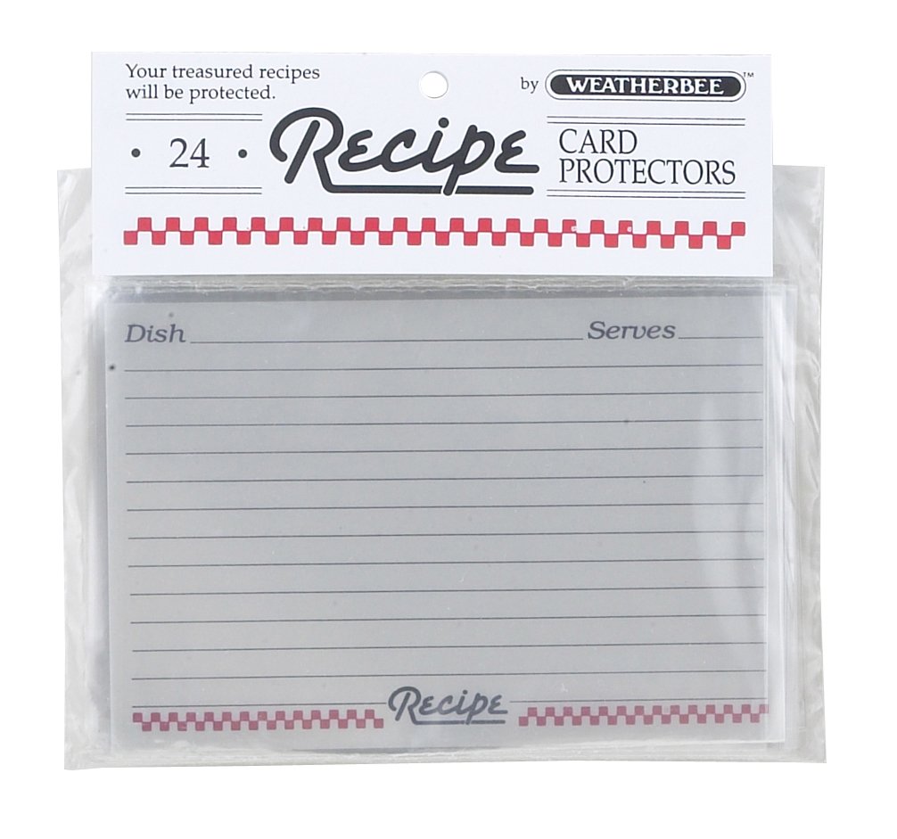 Weatherbee Recipe Card, Transparent Protection 4 x 6, Set of 24 Colourless