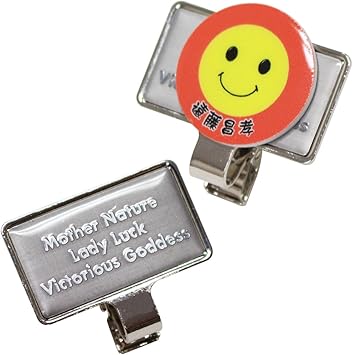 Amazon 名入れゴルフマーカー ゴルフクリップ セット 名入れの指定は ギフトの設定にチェックしメッセージ欄に デザイン番号と文字を記入下さい オリジナル クリップ２ マグネット 台座 表札マイスター ゴルフマーカー