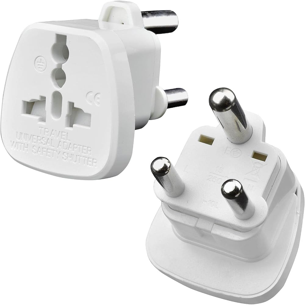 AMOS Universal Travel Adapter UK USA EU AU Asia to South Africa 3 Pin Type M