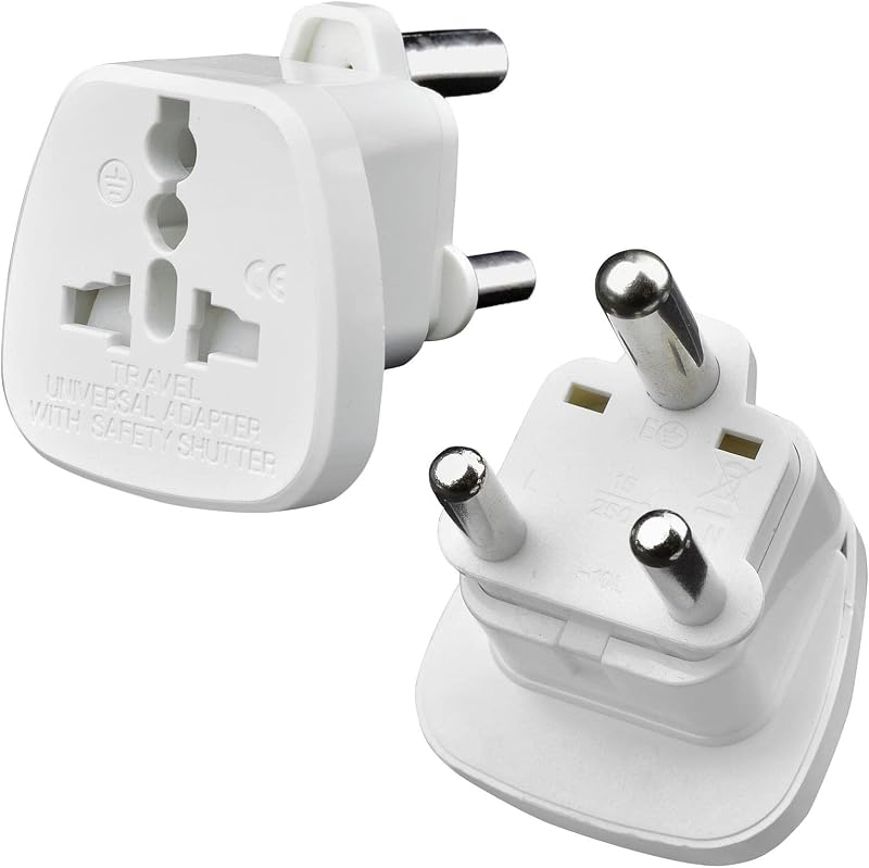 AMOS Universal Travel Adapter UK USA EU AU Asia to South Africa 3 Pin Type M