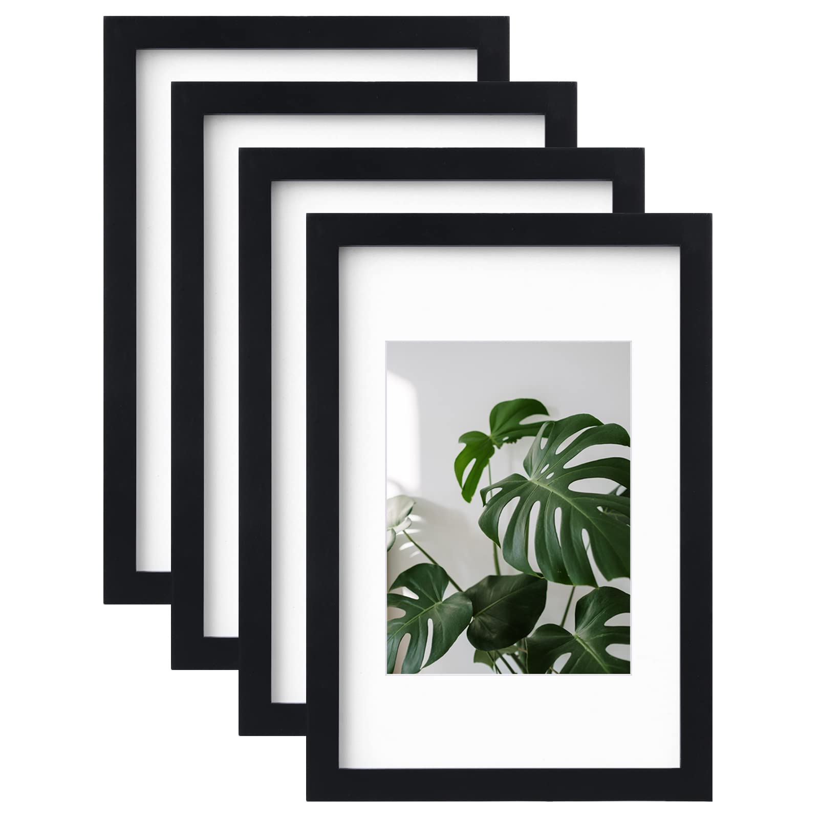 EGOFINE 12x8 Photo Frames Black Set of 4, Wood Picture Frames with Acrylic Glass, Tabletop and Wall Mounting Display — image 1
