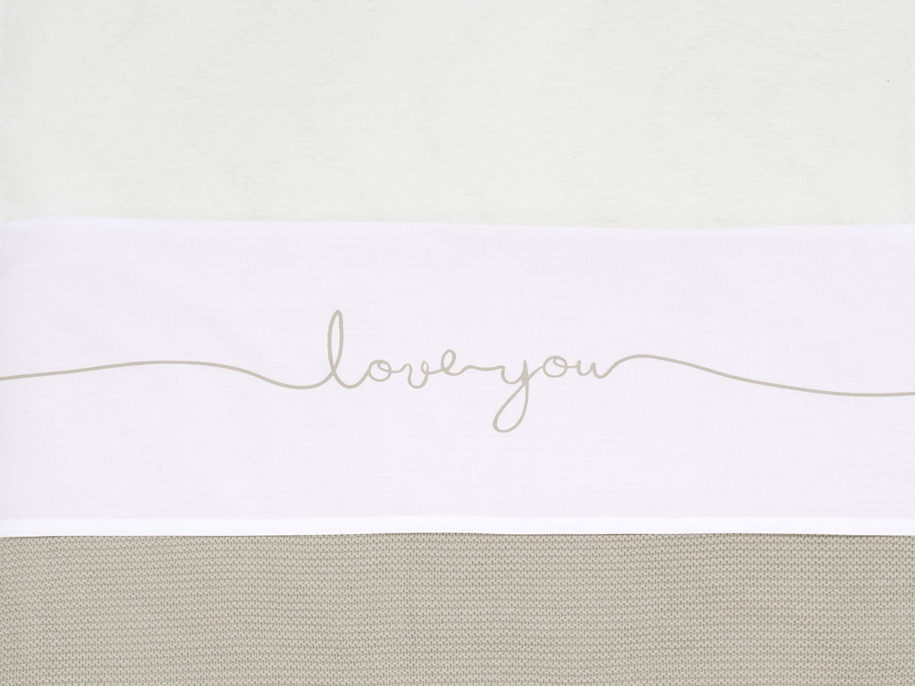 Jollein 'Love You' Leaf Crib, 100 cm Length x 75 cm Width, Nougat