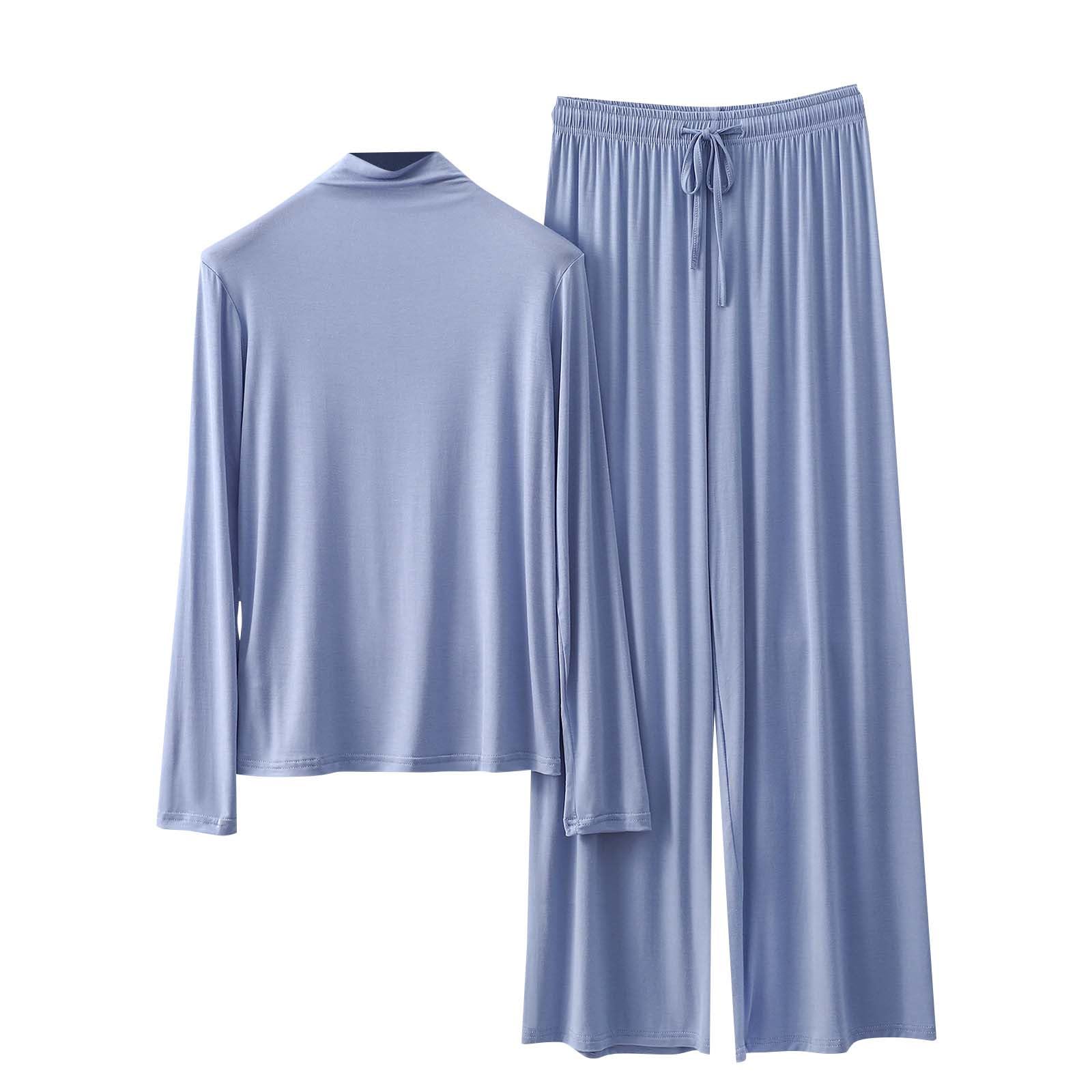 Photo 1 of *****SIMILAR ITEM****
Women's 2 Piece Outfit Modal Lounge Set Casual Mock Turtleneck Long Sleeve Tops and Wide Leg Pants Soft Comfy Pajamas
