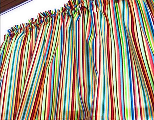 Fiesta Stripes Valance Cotton Window Curtain Treatment 43W x 15L