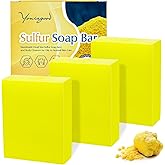 yoniagood 3 PCS Sulfur Dead Sea Soap, Natural Sulphur Bar Soap with Dead Sea Salt, Tea Tree Oil, Face & Body Exfoliating & Moisturizing Bar for Men & Women All Skin Types