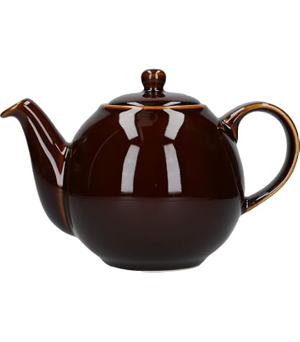 Teiera Chatsford London Teapot Company – 4 Tazze In Gres Crema Con Filtro Marrone, 13x12 Cm, Lavabile In Lavastoviglie