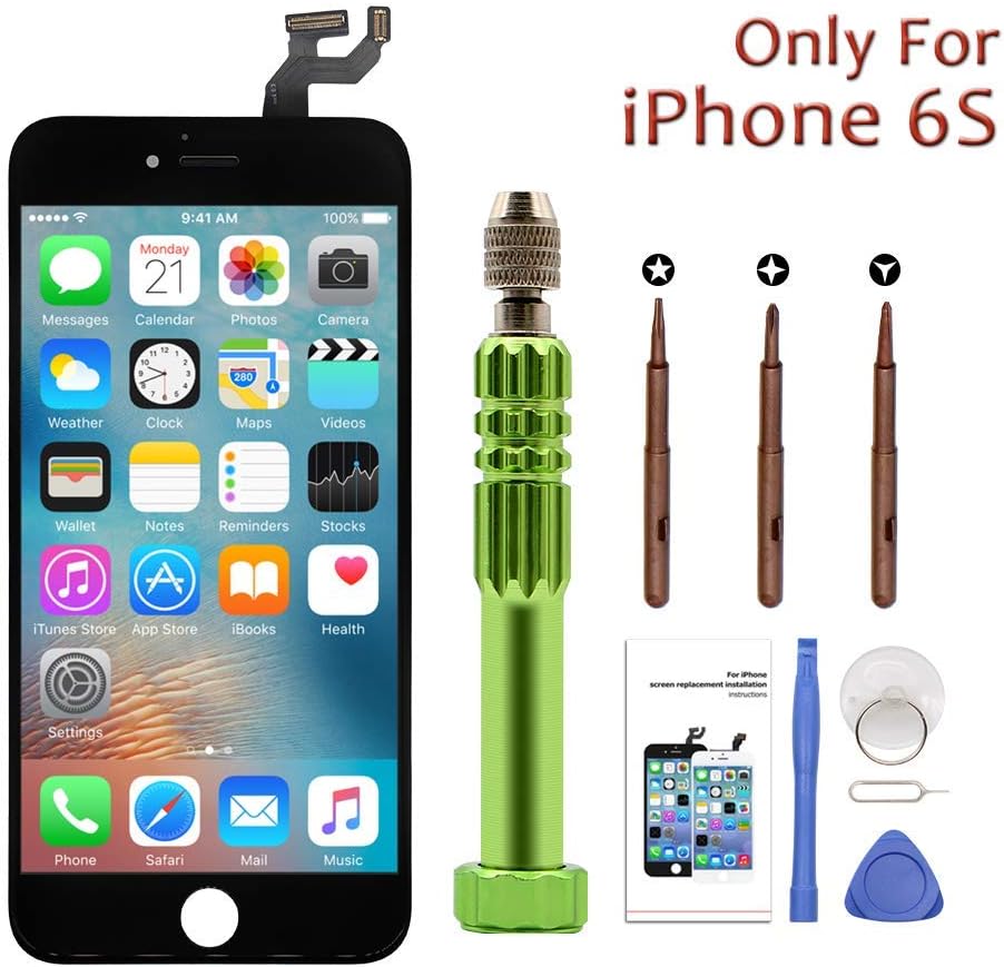 iPhone 6s Screen Replacement 4.7" Black, LCD Display & Touch Screen Digitizer with 3D Touch Full Assembly Set for iPhone 6s 4.7 inch with Repair Tool kit