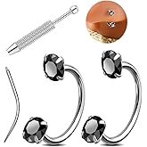 Fuqimanman2020 20G Horseshoe Nose Rings for Women 8mm Surgical Steel Cartilage Nose Piercing Jewelry Cubic Zirconia Hypoallergenic Helix Earrings Lip With Tool
