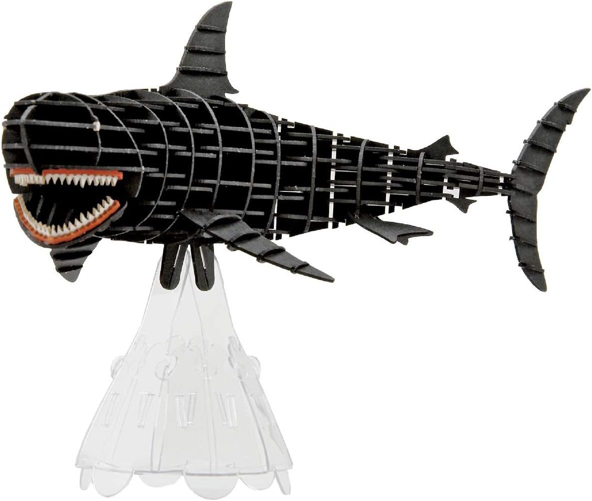 Amazon 3d立体パズル Moveシリーズ Dxほおじろざめ ブラック 専用ディスプレイ台付き ペーパーアート 通販