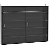 5-Tier Wall-Mounted Glass Display Cabinet with 2