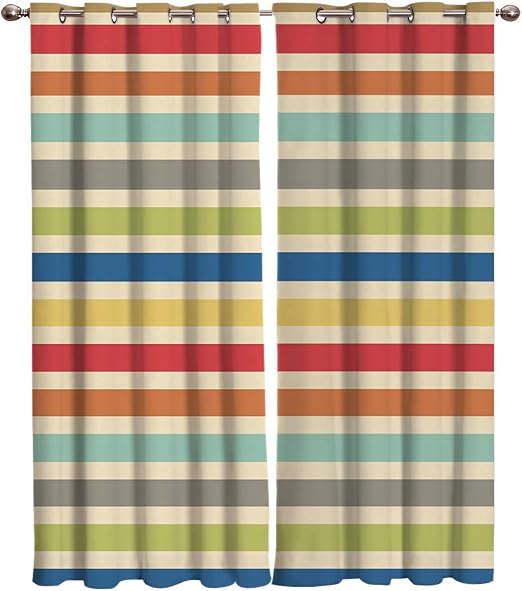 Amazon Com T H Home Stripe Curtains Blackout Curtain Silver