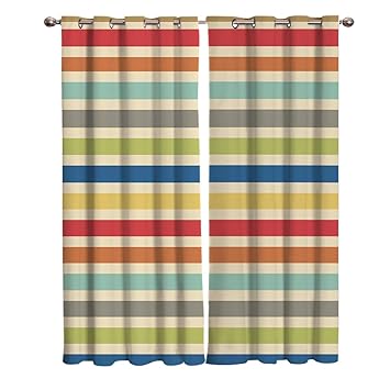 Amazon Com T H Home Stripe Curtains Blackout Curtain Silver
