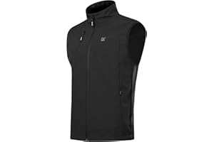 KUTOOK Men’s Softshell Sleeveless Jacket Winter Warm Fleece Outerwear Vests for Cycling Golf Hiking