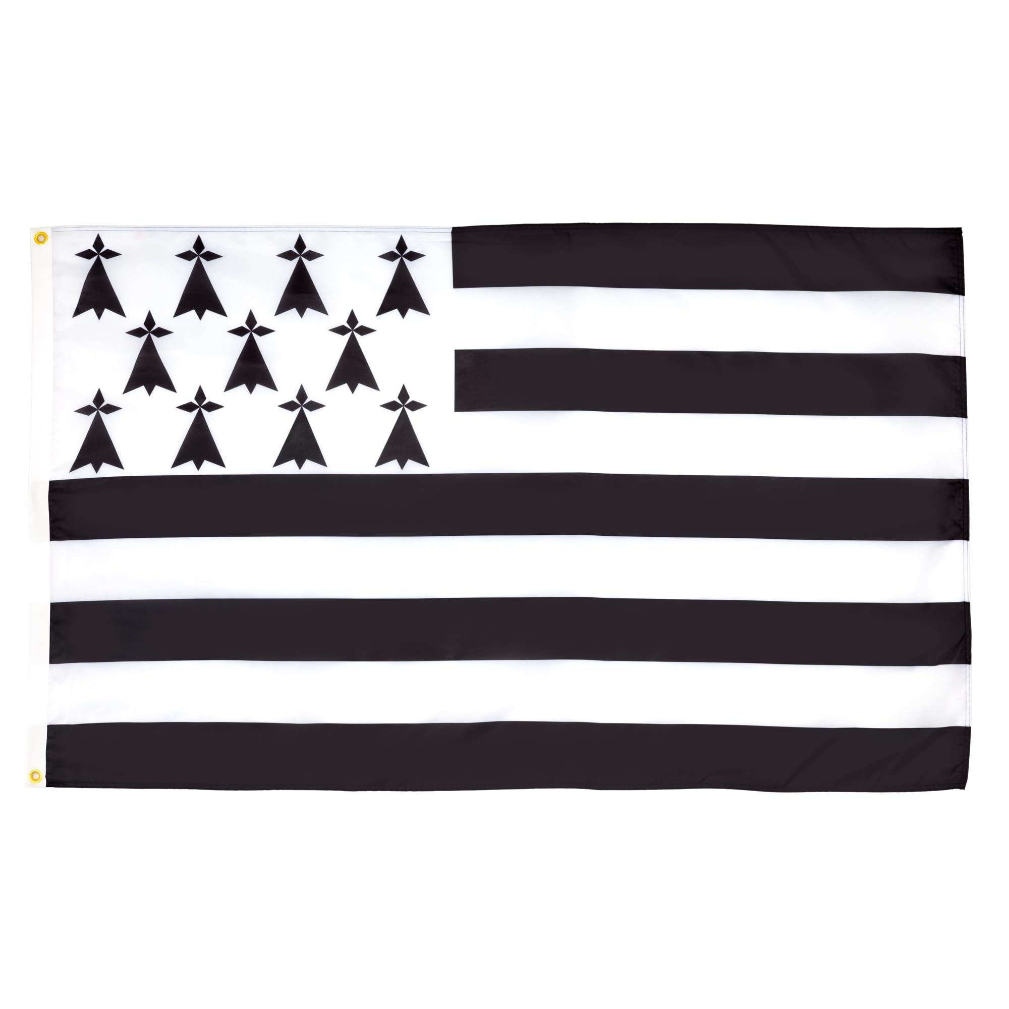 AZ FLAG - Brittany Flag - Large 5x8 Ft - 100D Polyester French Region Of Bretagne Big Banner with Two Metal Grommets - Fade Resistant - Vivid Colors - 5' x 8' Feet - 250x150 Cm — image 1
