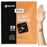 Klova Melatonin-Free Sleep Patches for Adults | Natural Sleep Aid with Ashwagandha, Valerian, GABA & L-Theanine | Fall Asleep Faster, Stay Asleep Longer & Wake Refreshed | 28 Patches