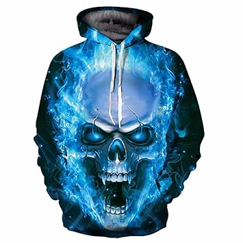 Amazon Co Jp Ydyp メンズ レディース3dパーカー印刷大きなブルー