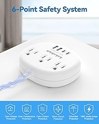 Flat Extension Cord with Outlet Cover & Cable
