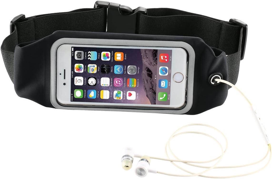 WoLu Running Belt Waist Pack, Outdoor Sweatproof Reflective Belt Waist Bag for iPhone 6S/6 Transparent Touch Screen Window, Universal Sports Waist Belt