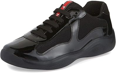 new america's cup patent leather and technical fabric sneakers