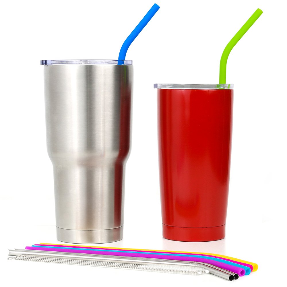 REGULAR SIZE Silicone Straws for 30 oz Tumbler Stainless Steel Straws