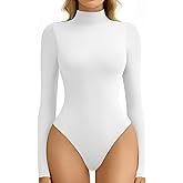 Avidlove Bodysuits for Women High Neck Long Sleeve Body Suits Snap Closure Double Lined Mock Neck Bodysuit Soft