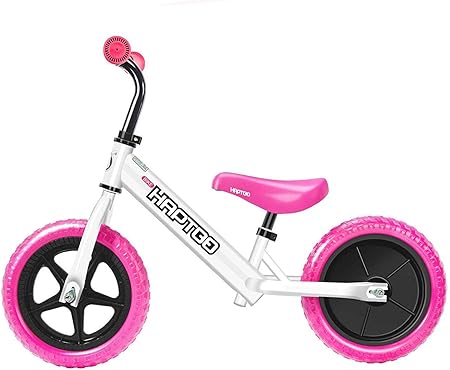 Amazon Haptoo Haptooキッズバランスバイク幼児バイク学習バイク男の子女の子用年齢2 3 4 5 6歳調節可能なハンドルバー軽量 子供自転車ベストプレゼントギフト 12 ピンク キックスクーター おもちゃ