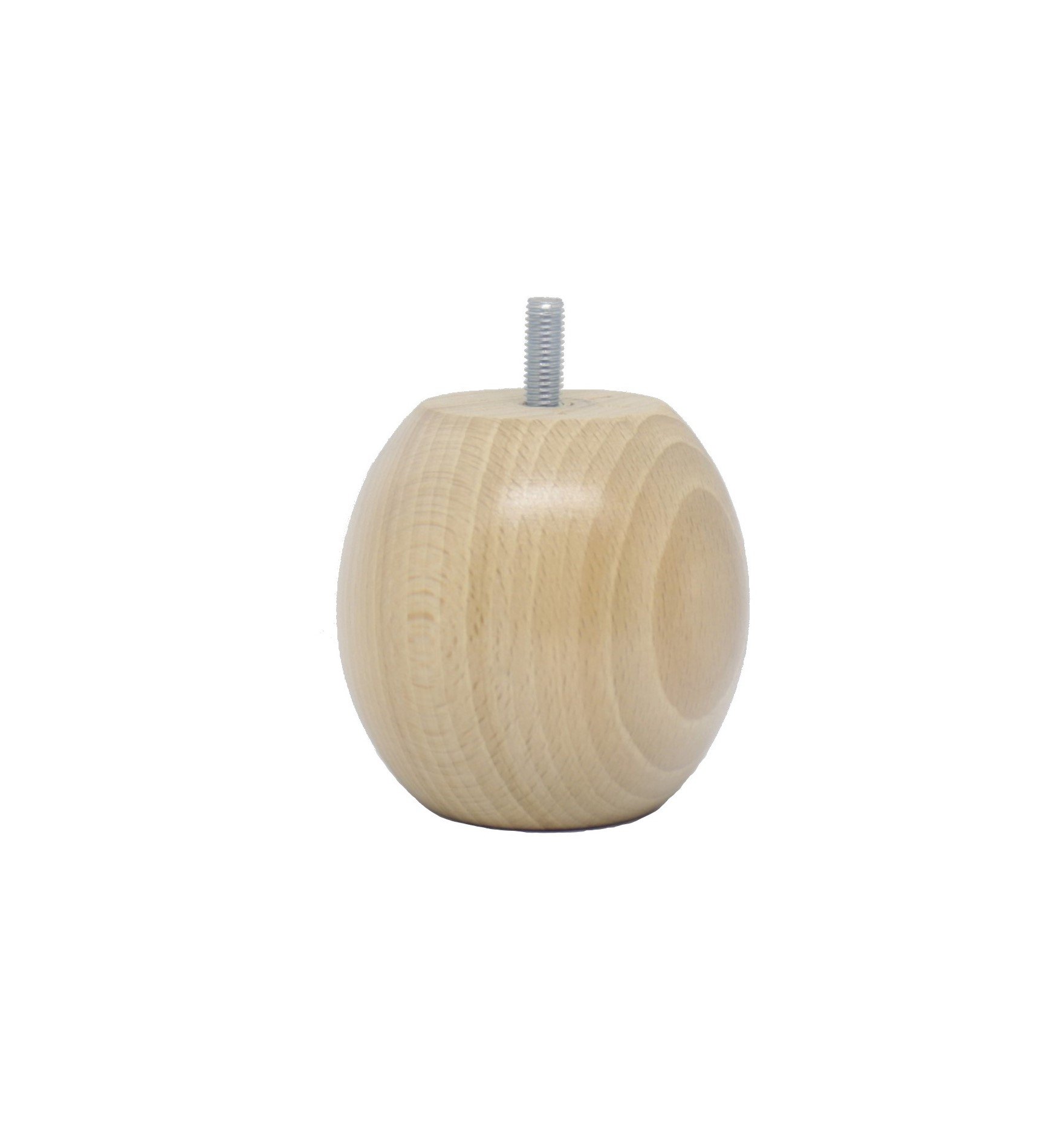 La Fabrique de Pieds – Set of 4 Wooden Ball Bed Legs, Wood, Verni Clair, 8 x 8,5 x 8,5 cm