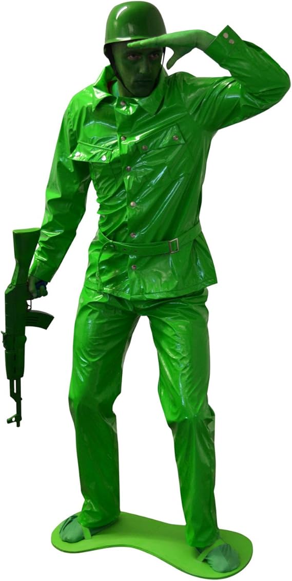 Toy Soldier Adult Costume Army Man Men Green Toy Story 2 3 Military Uniform (Large