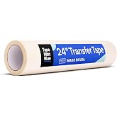 TapeManBlue Transfer Tape for Vinyl, 24 inch x 100 feet, Clear Film with Medium-High Tack Adhesive. American-Made Application Tape for Vinyl Graphics