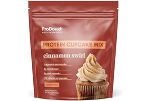 PRODOUGH PROTEIN BAKESHOP ProDough High Protein- Gluten Free Cupcake Mix, Low Carb, 13g of Protein per Cupcake, No Added Sugars, Keto Friendly, Makes 12, Healthy Dessert (Cinnamon Swirl)