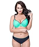 Leories Women's Plus Size Pleated Push up Two-Piece
