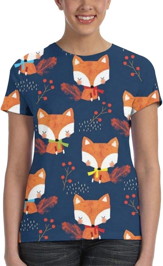 Amazon Co Jp オータムフォックス Tシャツレディース 半袖プリント 夏 カジュアルファッション 人気 クルーネック ゆったりとしたスポーツの快適性 ユニセックス 服 ファッション小物