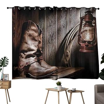 Amazon Com Nuomanan Room Darkening Wide Curtains Western