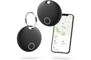MIDLOCATER Air Tags-2 Pack GPS Tracker, Key Finder Bluetooth Luggage Tracker with Keychain, Works with Apple Find My (iOS Only), Item Locator for Key, Wallet, Suitcase, Bags, IP67 Waterproof, Battery Include