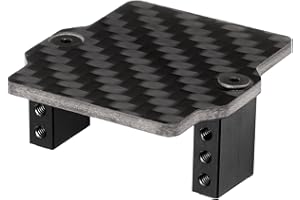 BRKRC Carbon Fiber Servo Mount/Radio Deck for Standalone ESC/Receiver for Arrma 1/18 Granite GROM MEGA 380 Brushed 4X4 Monster Truck ARA2102 Upgrade Parts (Black)
