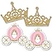 Big Dot of Happiness Little Princess Crown - Tiara & Carriage Decorations DIY Pink and Gold Princess Baby Shower or Birthday Party Essentials - Set of 20