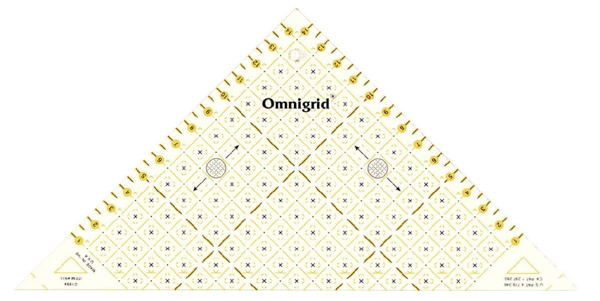 Prym Triangle Ruler, 250 x 125mm (Plastic, Transparent, 0.12 inches, ½ Square)