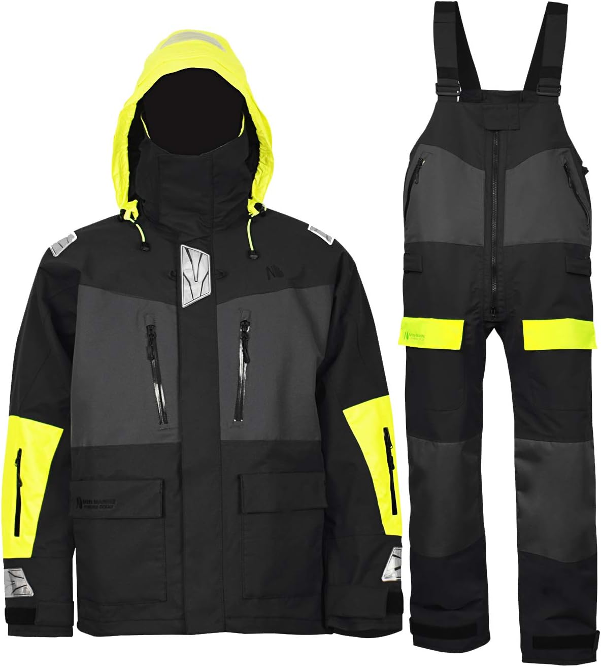 Navis Marine Offshore Sailing Jacket Bib Pants for Men Women Fishing Rain Suit Foul Weather Gear PRO Breathable