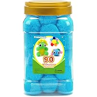 Praisebank Light Blue Pom poms, 90pcs, 1.5inch/4cm, Pom Poms for Arts and Crafts, Pom Pom Balls in jar,Pom Poms for Crafts.