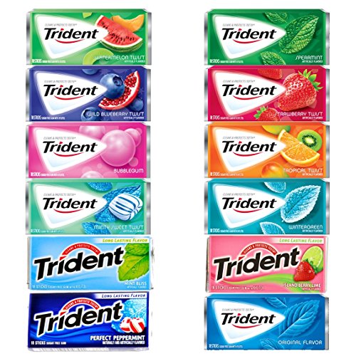 Trident Chewing Gum Flavor Variety Pack 12 Different Flavors Includes