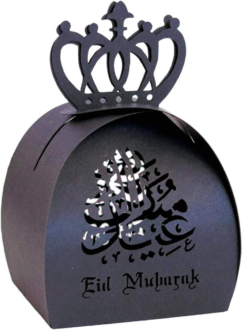50 Packs Treat Bags Eid Mubarak Candy Bags Boxs, Snack/Sugar/Chocolate/Cookie/Gift Party Decorations Christmas Halloween Storage Case, Wedding Party Birthday Engagement Holiday Favor