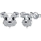 Schnauzer Stud Earrings 925 Sterling Silver Terrier Dog Puppy Pet Earrings Schnauzer Jewelry Gifts for women