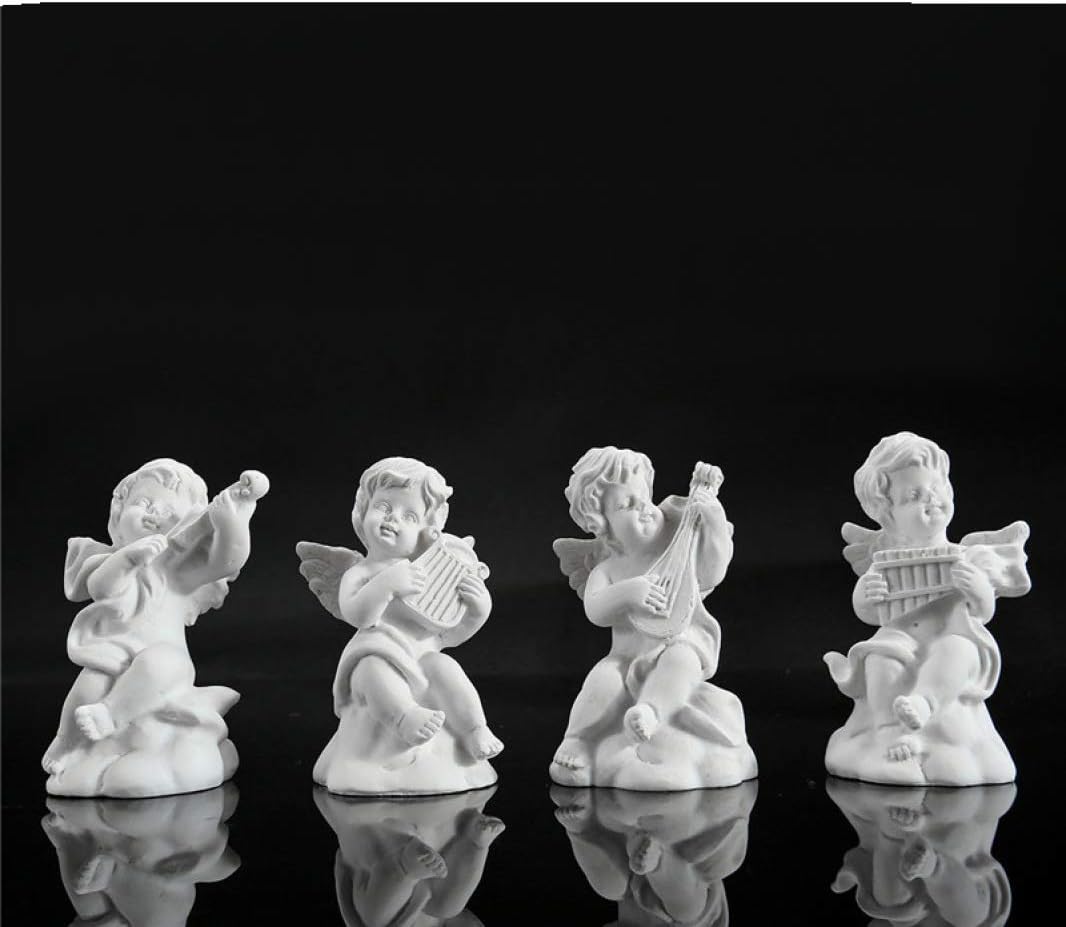 MUROER Small Cupid Home Figurines Decor Mini Cute Music Angel Figure Resin Statue for Festival Gift